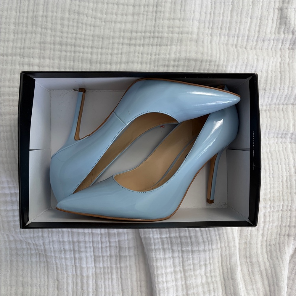 Nine West Light Blue Patent Heels